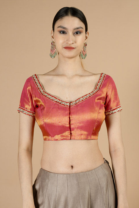 Embellished Peach Blouse